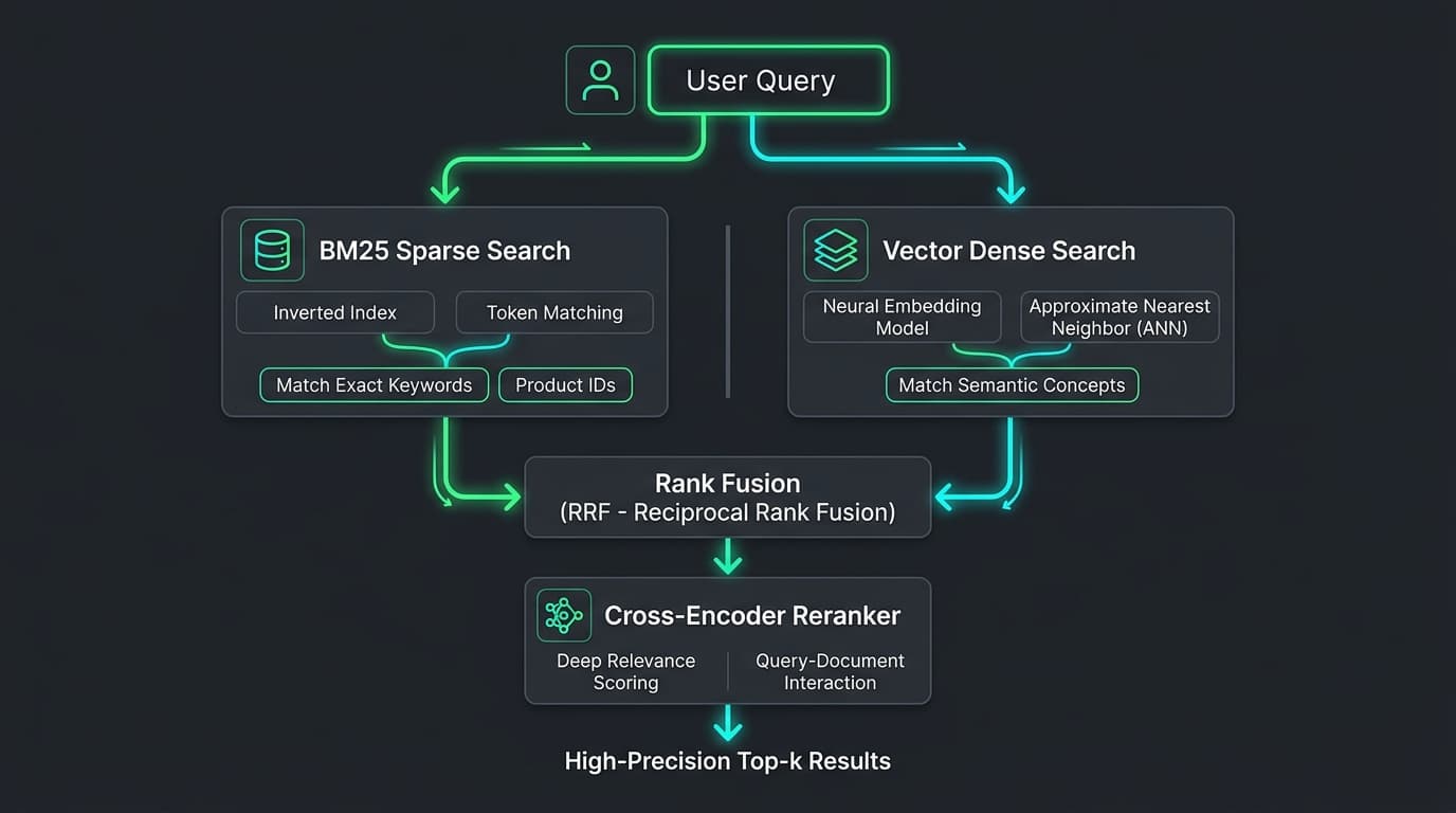 Beyond Simple Vector Search: Implementing Hybrid Retrieval and Cross-Encoder Reranking