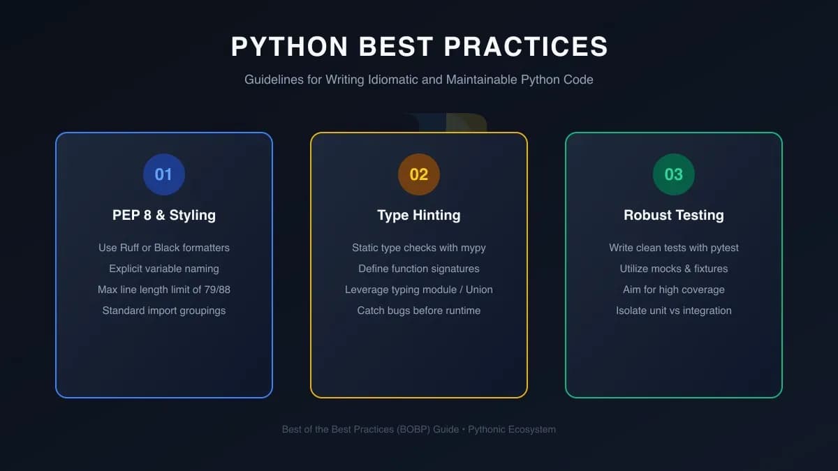 The Best of the Best Practices (BOBP) Guide for Python