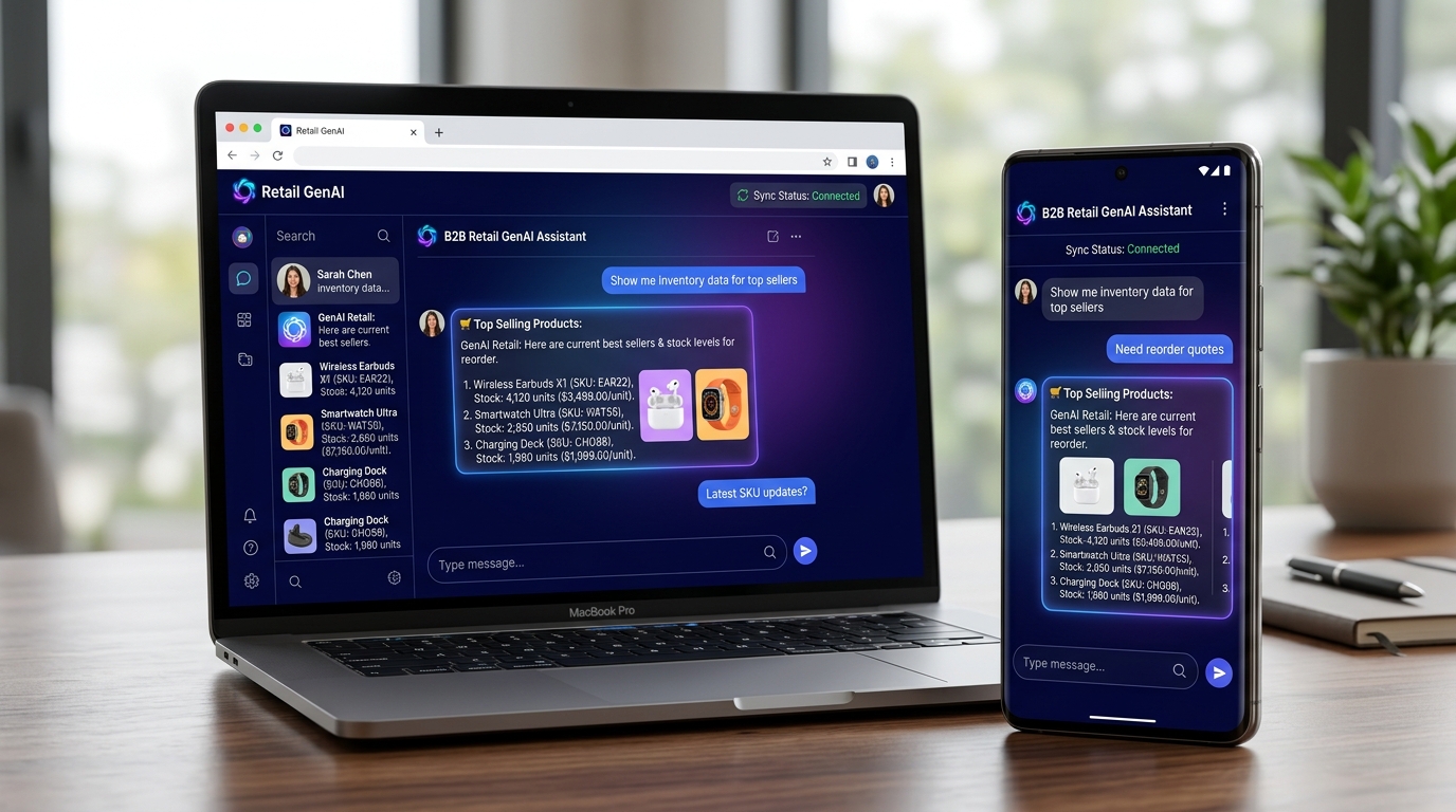 Conversational UI on Web and Mobile App