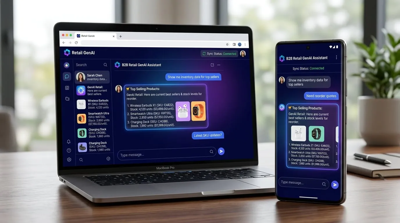 Conversational UI on Web and Mobile App