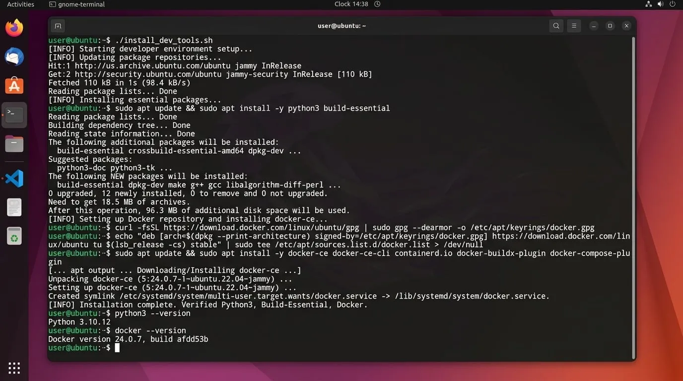 Installing Developer Tools on Ubuntu.